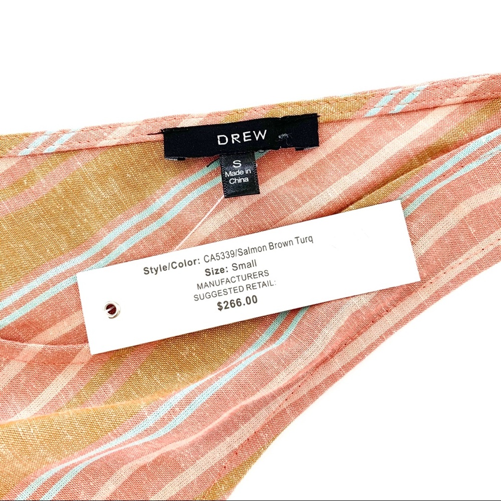 Drew Multicolor Stripe Drawstring Scoop Neck Slee… - image 8